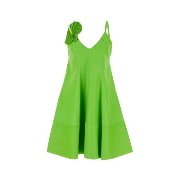 LOEWE Appliqued A-Line Mini Dress Women GREEN Dresses